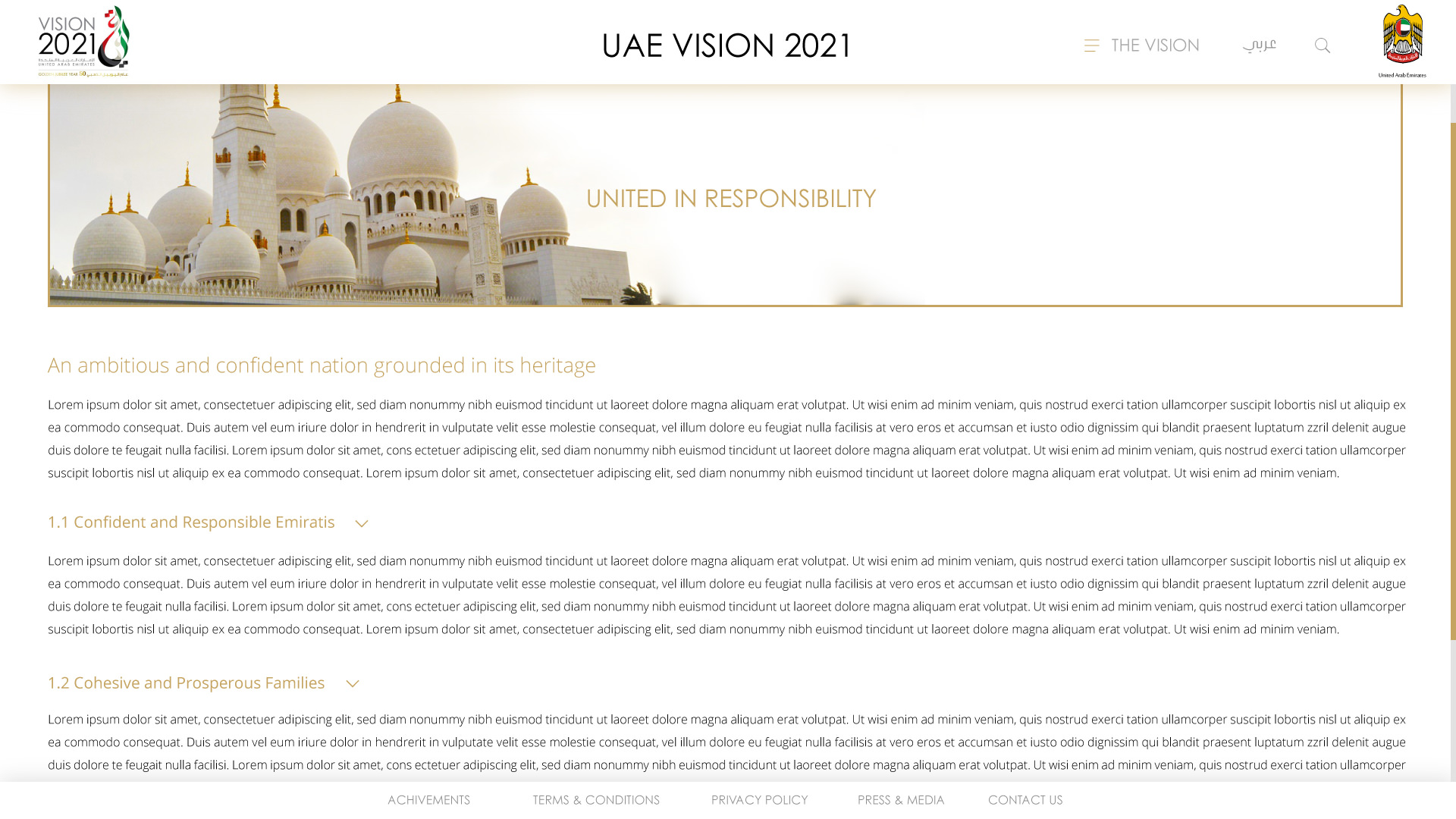 Content Page - UAE Vision 2021