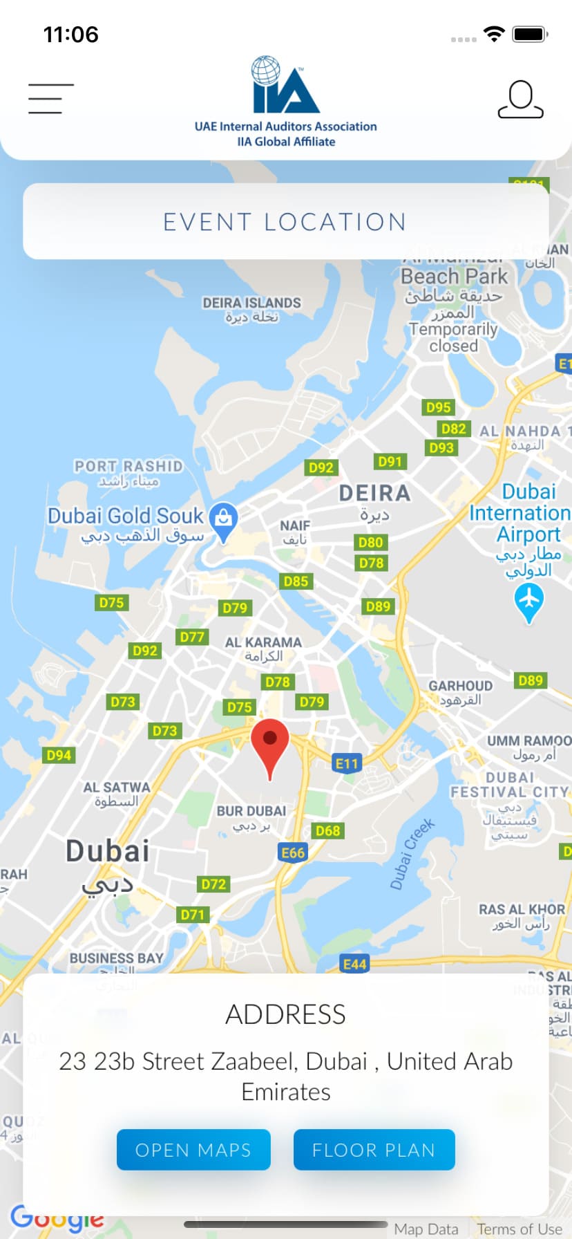 Map - UAE IAA Events App Map - UAE IAA Events App